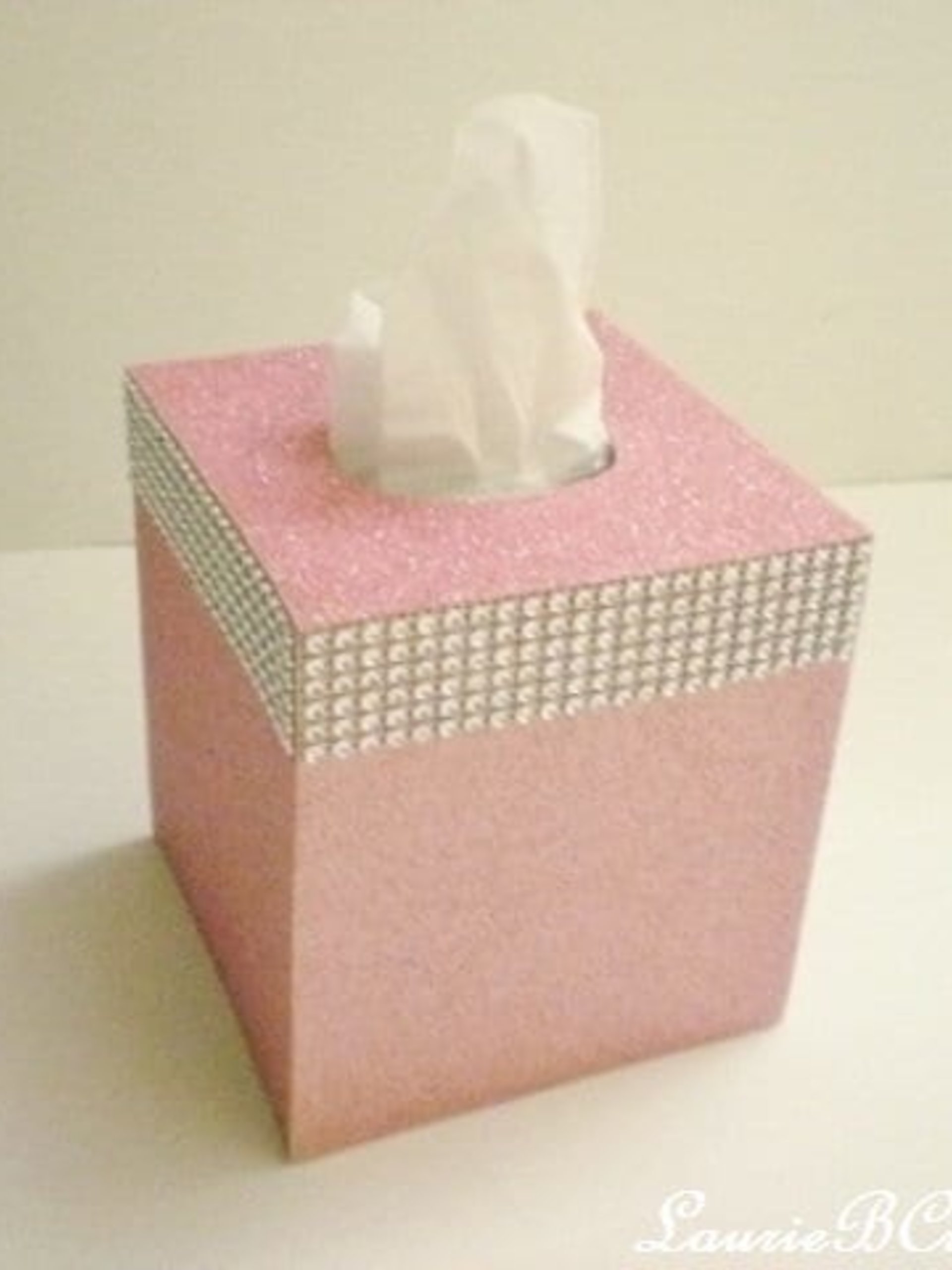 Glitter & Diamond Wrap Tissue Box Cover-Aqua blue fine glitter or a variety of colors-w/silver diamond wrap rhinestone bling