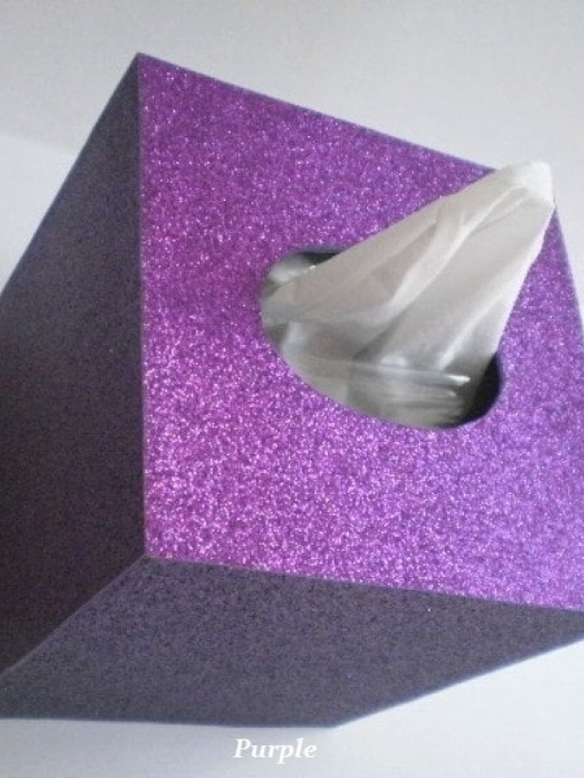 Glitter Tissue Box Cover-Pink/Raspberry Fine Glitter or Choose From Variety of Glitter Colors-Square Boutique Tissue Cover