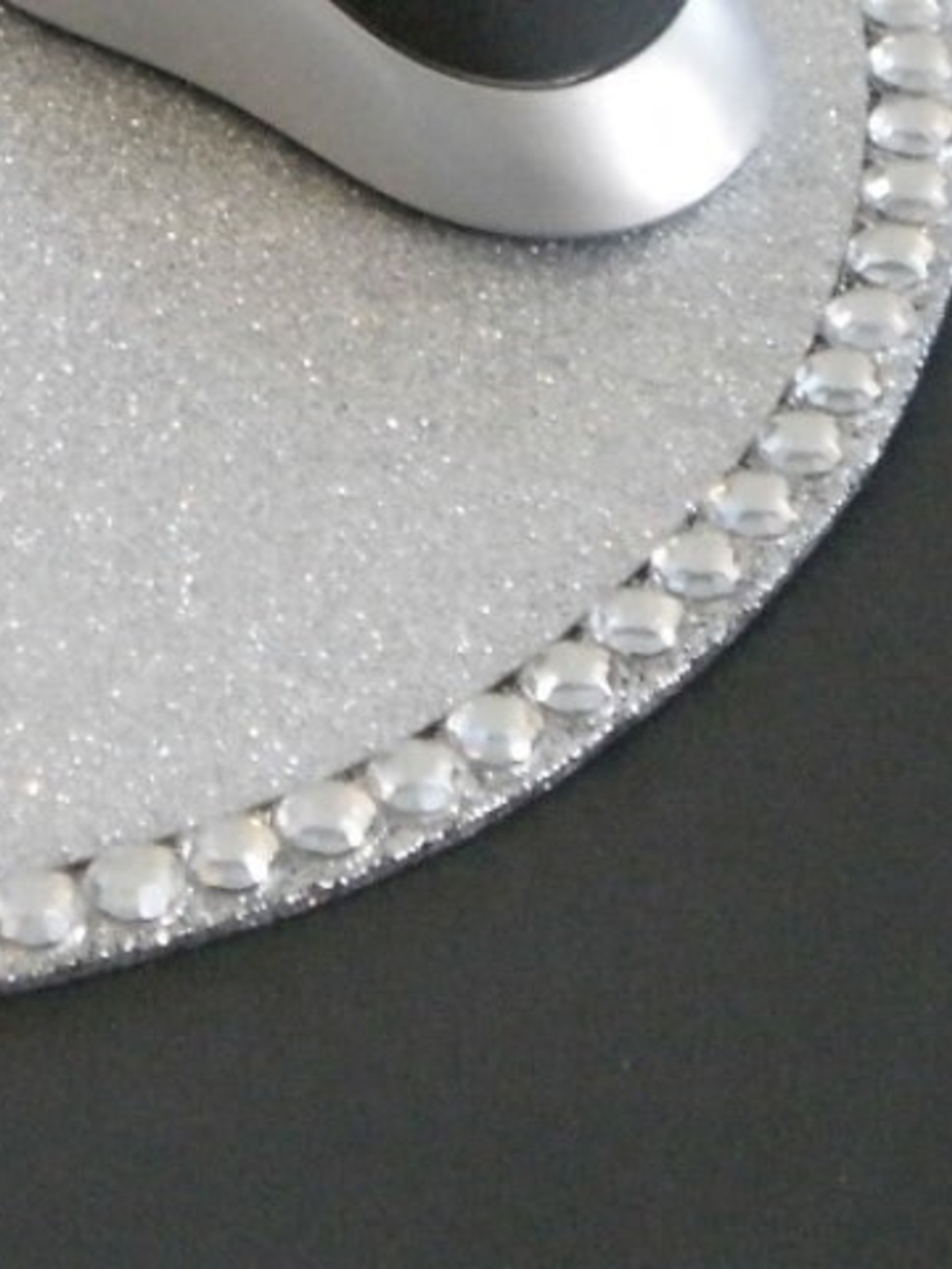 Glitter & Bling Mousepad - Sparkling Fine Glitter w/Clear Rhinestones