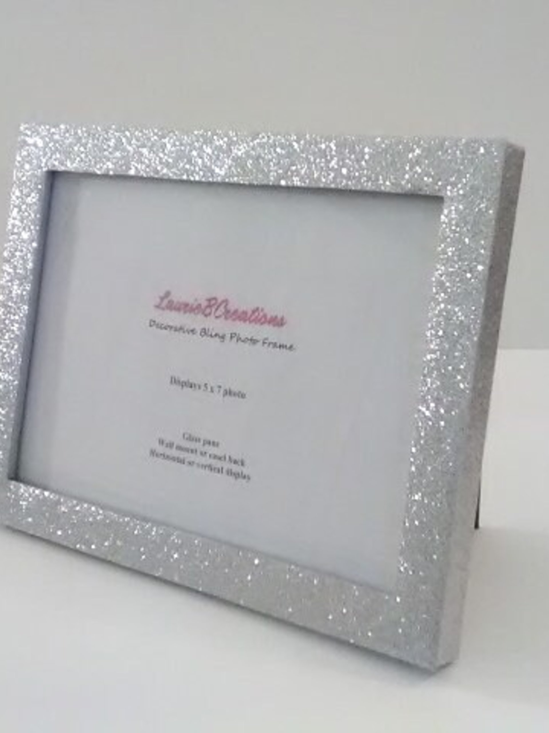Fine Glitter Picture Frame - Decorative Sparkling Fine Glitter in a Variety of Colors- for 4 x6 or 5 x7 photos or info
