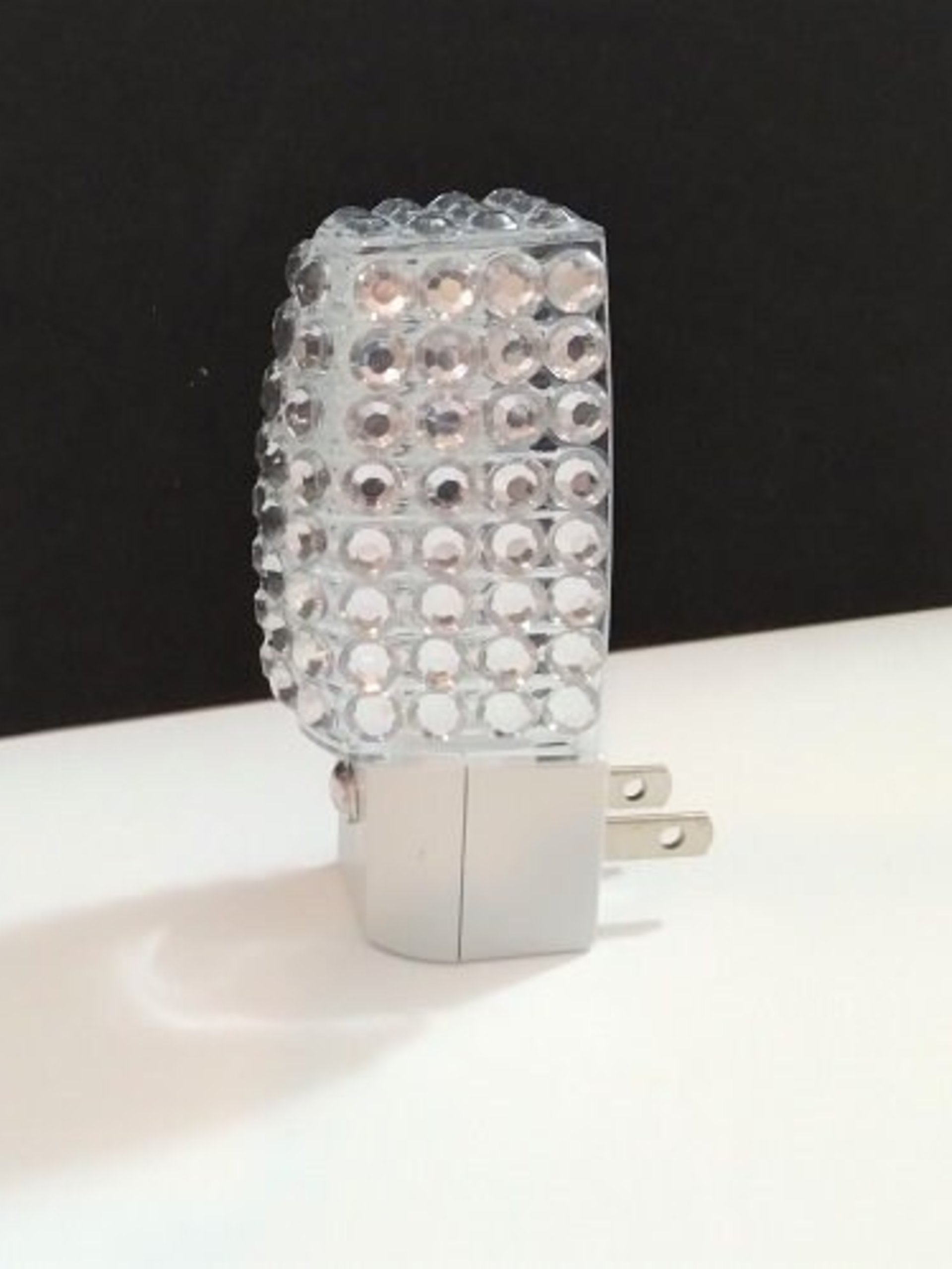 Bling Night Light w/ Clear Rhinestones - Energy saving, automatic on/off sensor, clear led lighting