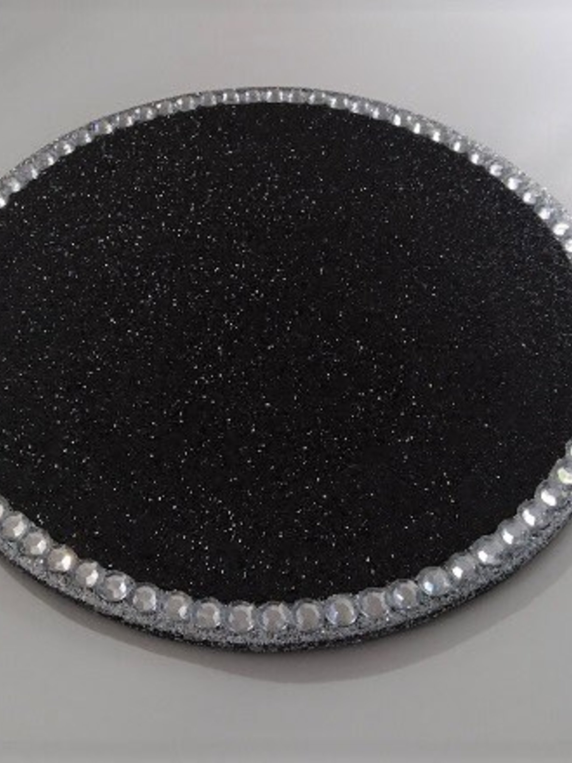 Glitter & Bling Mousepad Coaster Set - Sparkling Fine Glitter w/Clear Rhinestones