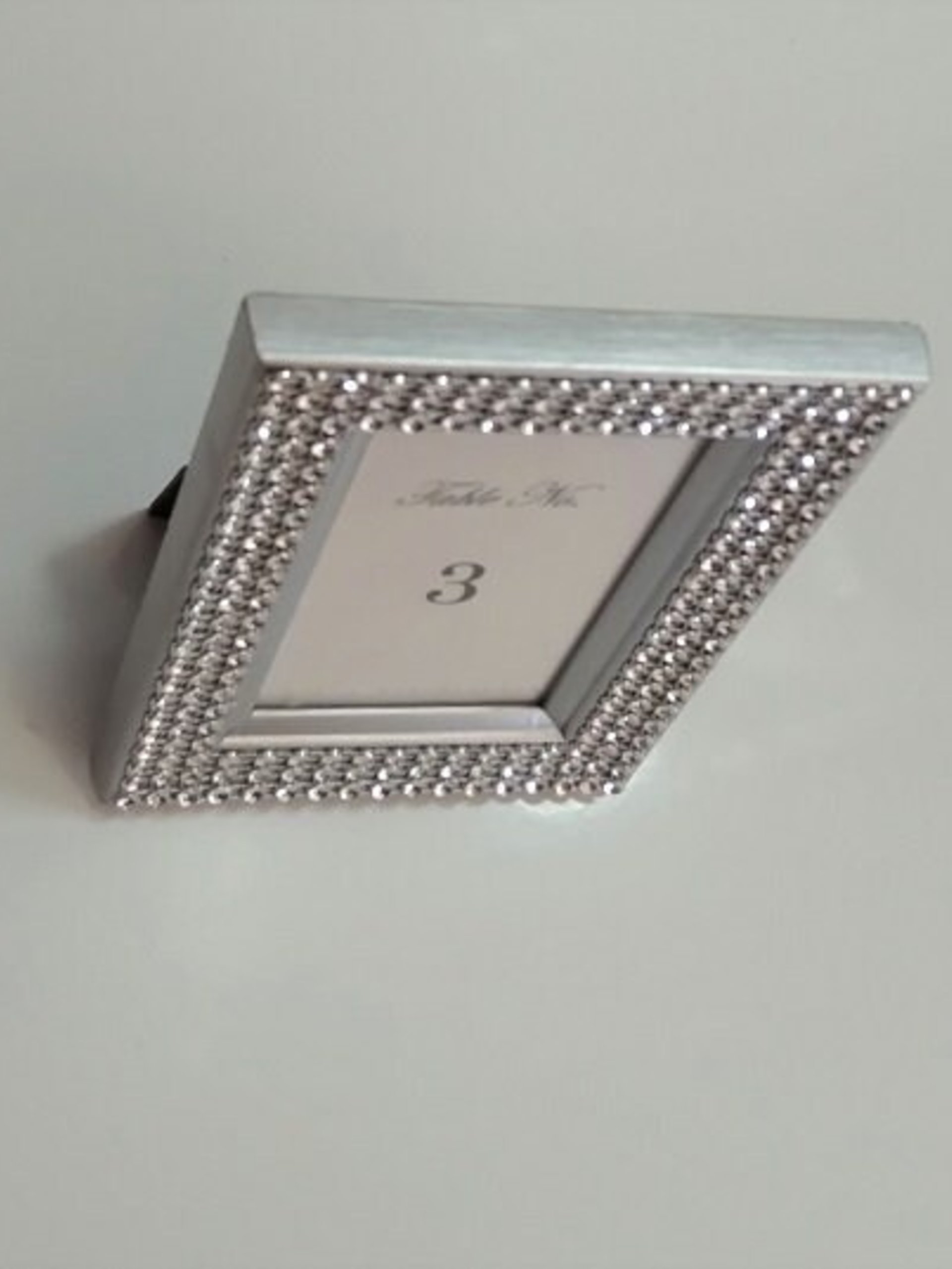 Bling Table Number Frame- Gold Diamond Wrap Tabletop Frame for 2 x 3 info or photo