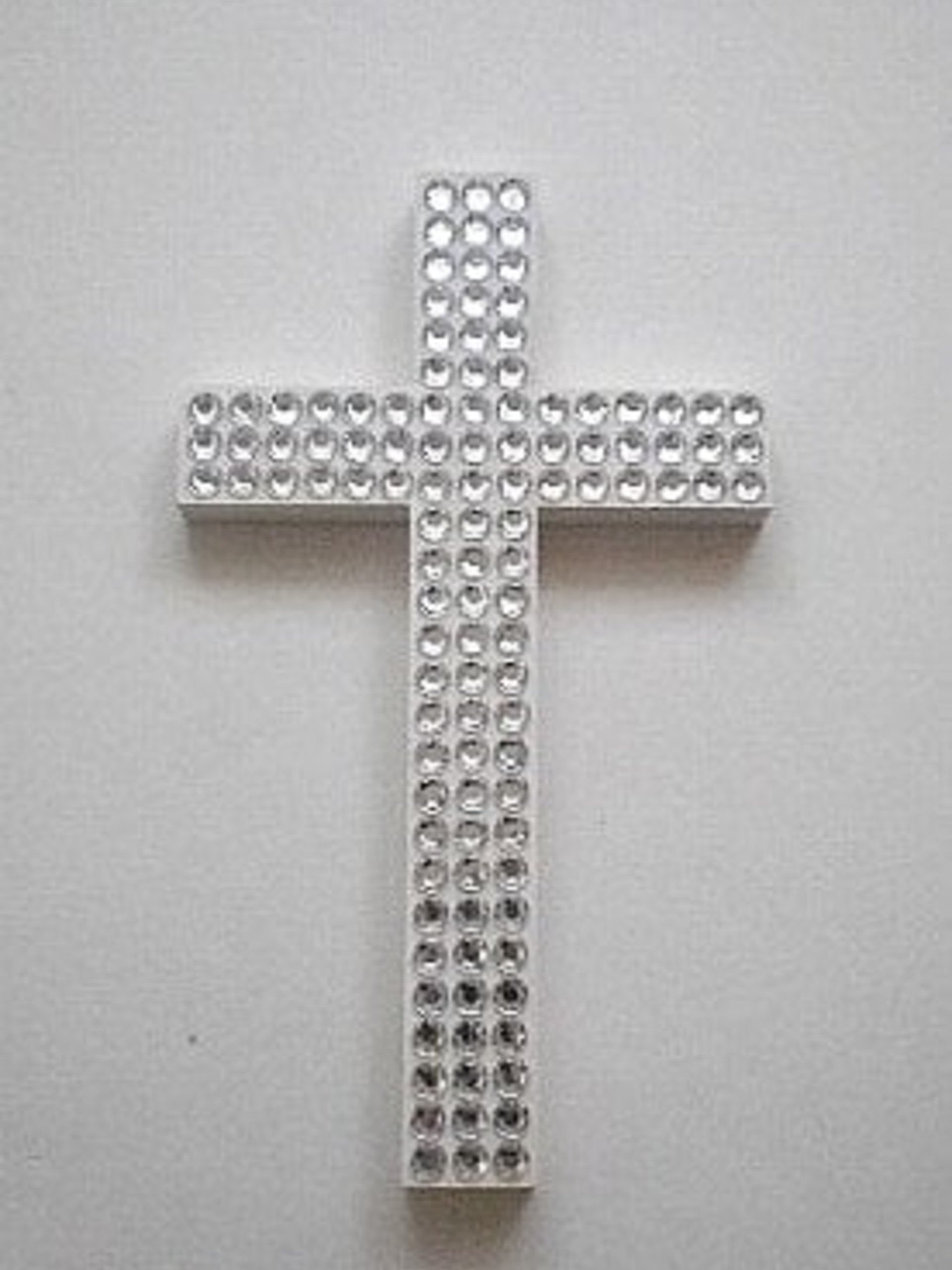 Bling Wall Cross - Handpainted Wood Cross w/ Sparkling Clear Rhinestones- White or Variety of Colors - 9.5" or 12"