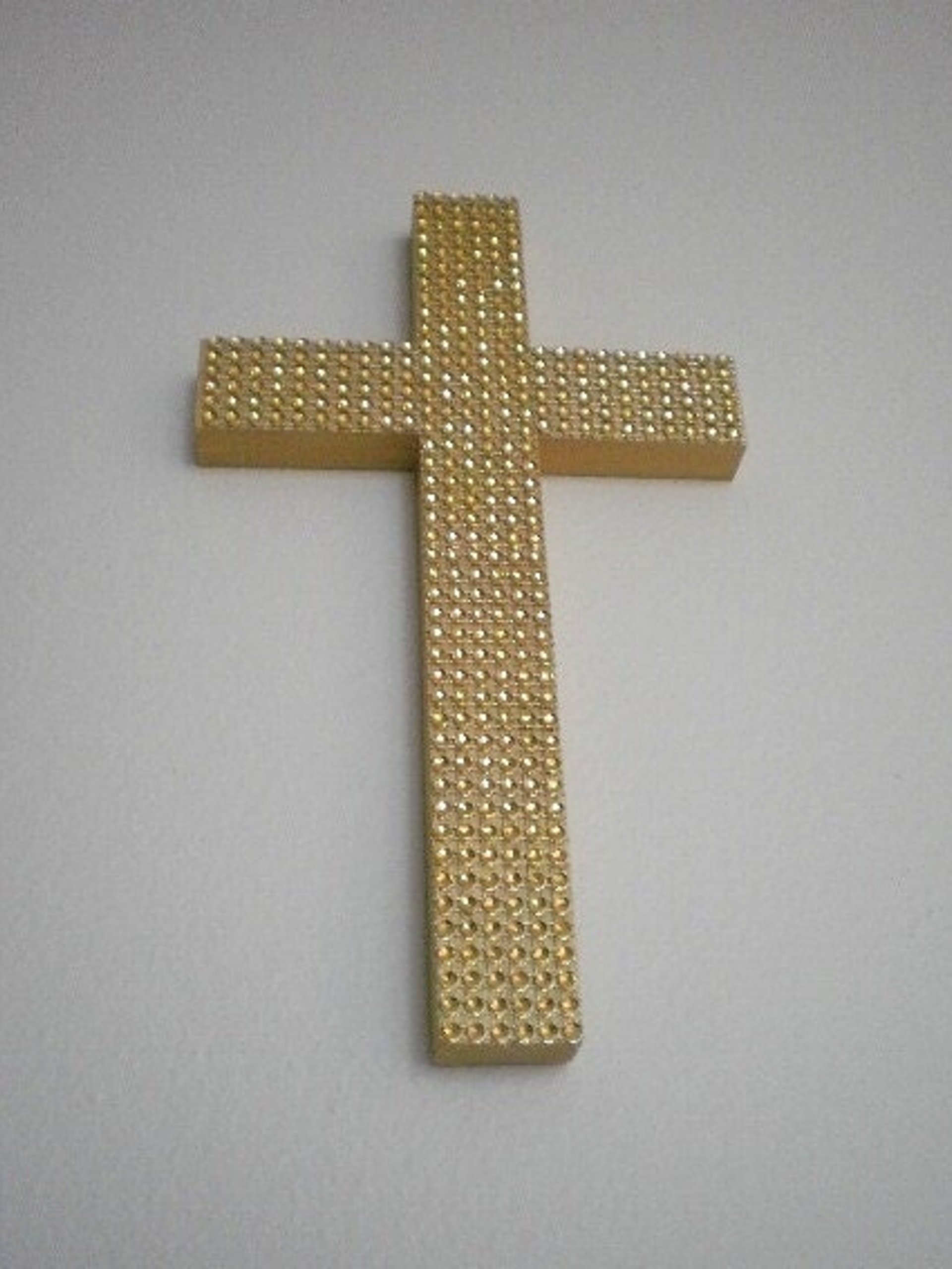 Gold Diamond Wrap Cross - Sparkling Handpainted Wall Cross w/ Gold Diamond Wrap  9.5" or 12"