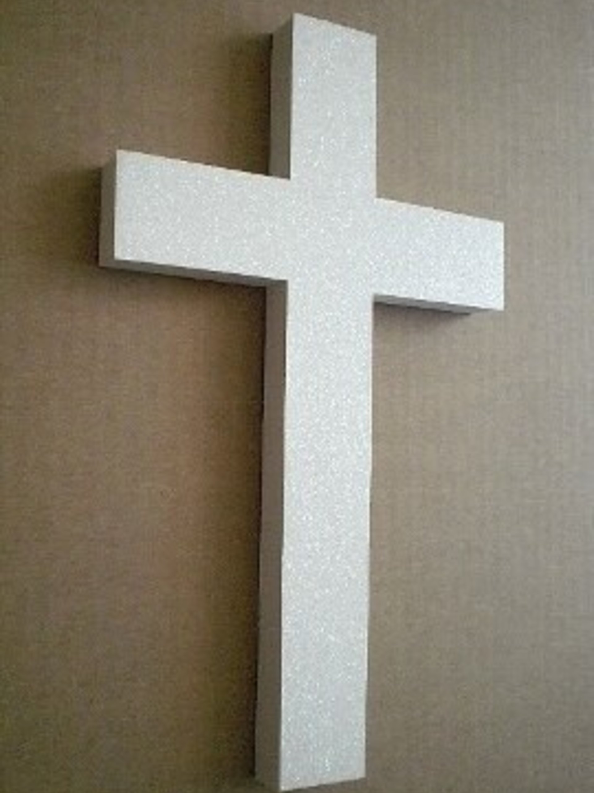 Glitter Wall Cross - Sparkling Fine Glitter Cross in Blush/Rose or a Variety of Colors -  9.5" or 12"
