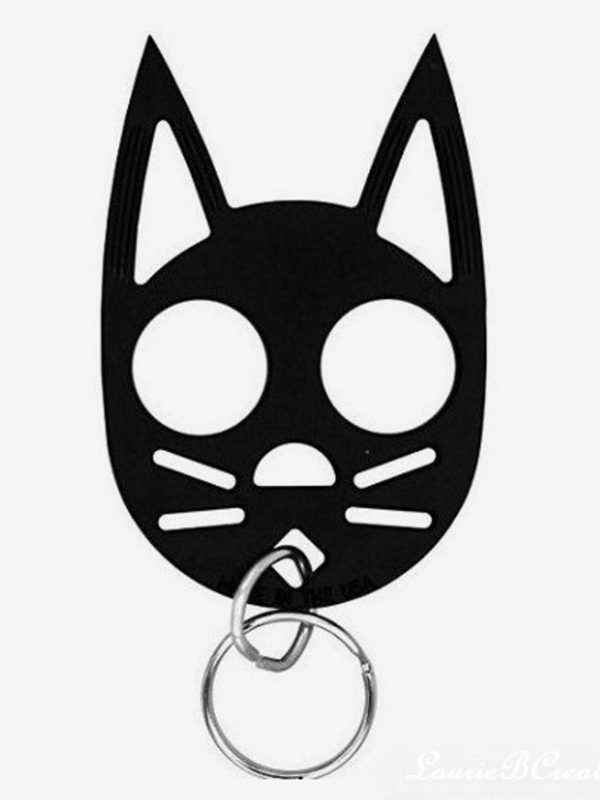 Cat Self Defense Keychain -  black, pink, purple, red, or glow in the dark