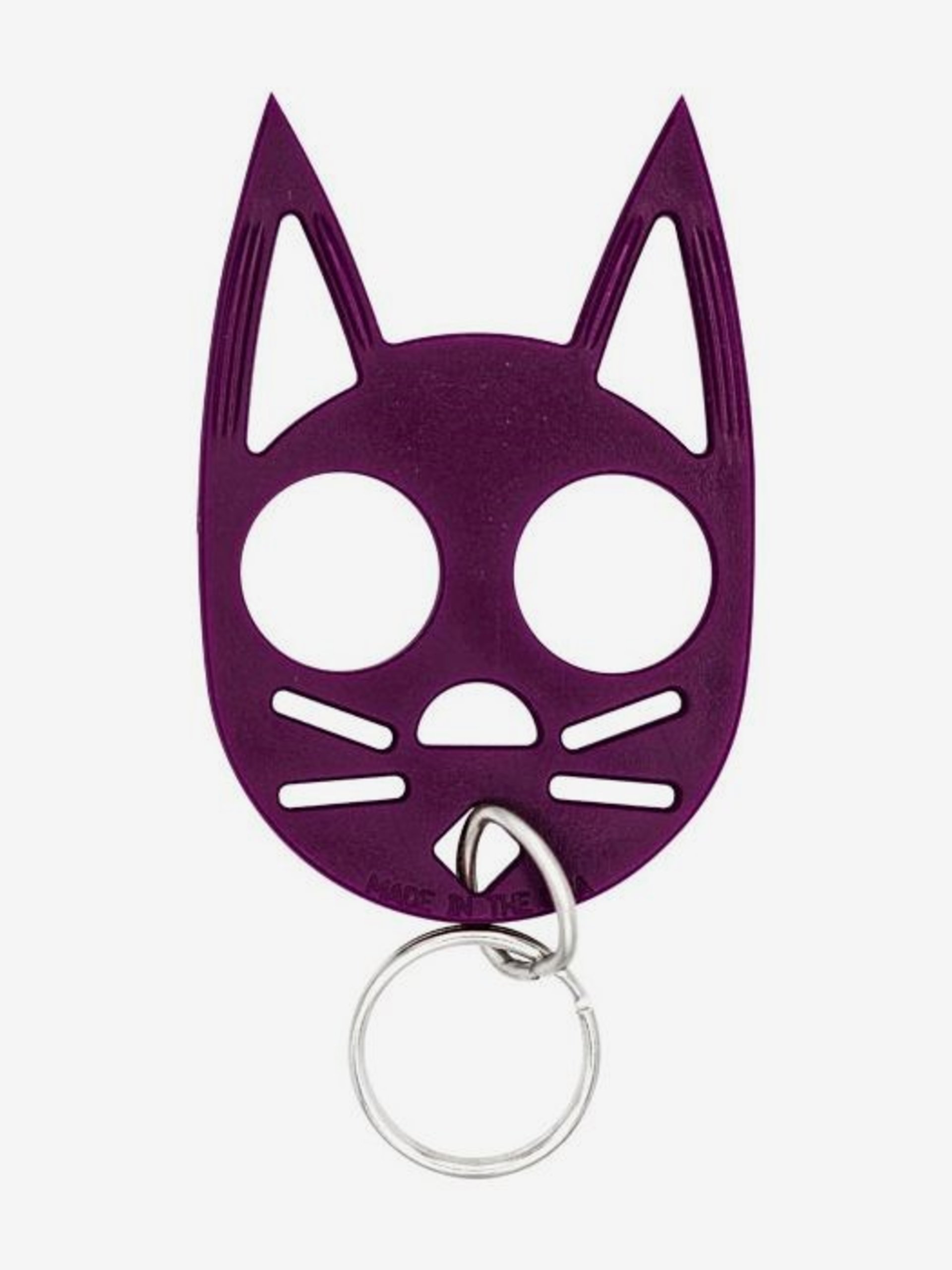 Cat Self Defense Keychain -  black, pink, purple, red, or glow in the dark