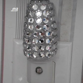 Bling Night Light w/ Clear Rhinestones - Energy saving, automatic on/off sensor, clear led lighting